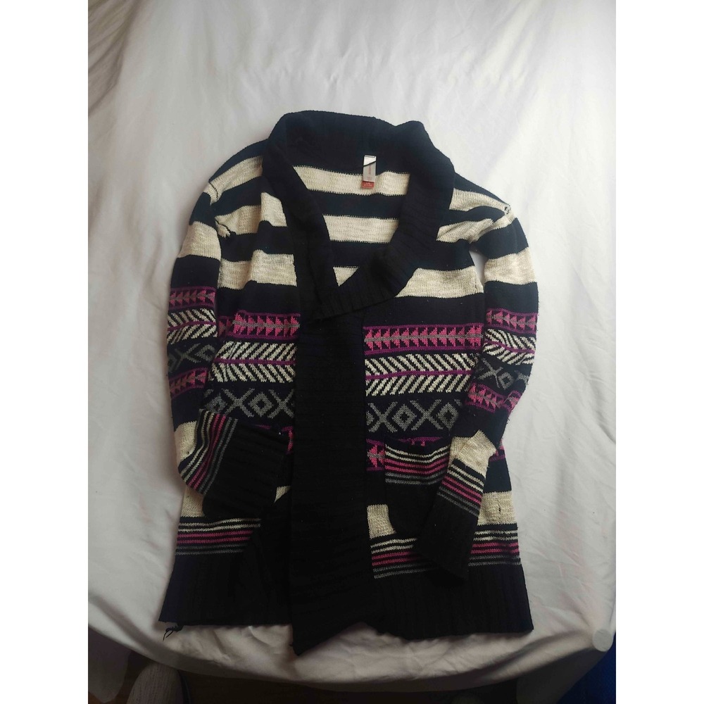 No Boundaries Sweater Womens L 11-13 Striped Aztec Festival Chic Grandpacore Y2K